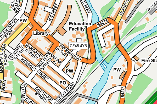 CF45 4YB map - OS OpenMap – Local (Ordnance Survey) CF45 4YB map - OS OpenMap – Local (Ordnance Survey)