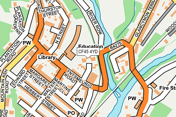 CF45 4YD map - OS OpenMap – Local (Ordnance Survey) CF45 4YD map - OS OpenMap – Local (Ordnance Survey)