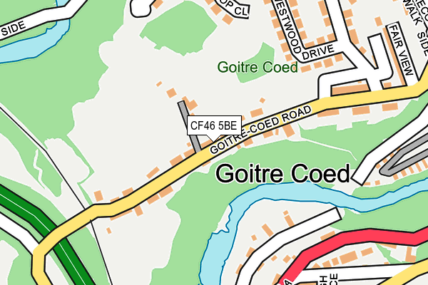 CF46 5BE map - OS OpenMap – Local (Ordnance Survey) CF46 5BE map - OS OpenMap – Local (Ordnance Survey)