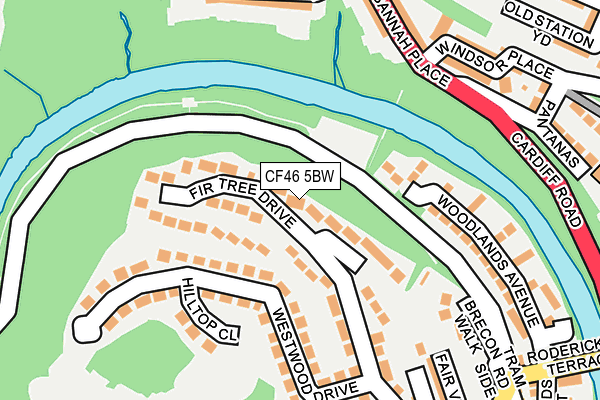 CF46 5BW map - OS OpenMap – Local (Ordnance Survey) CF46 5BW map - OS OpenMap – Local (Ordnance Survey)
