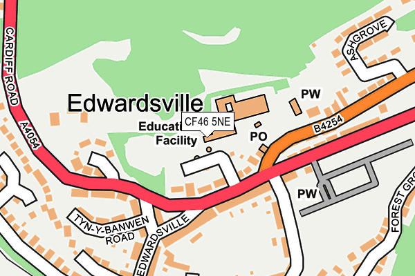 CF46 5NE map - OS OpenMap – Local (Ordnance Survey) CF46 5NE map - OS OpenMap – Local (Ordnance Survey)