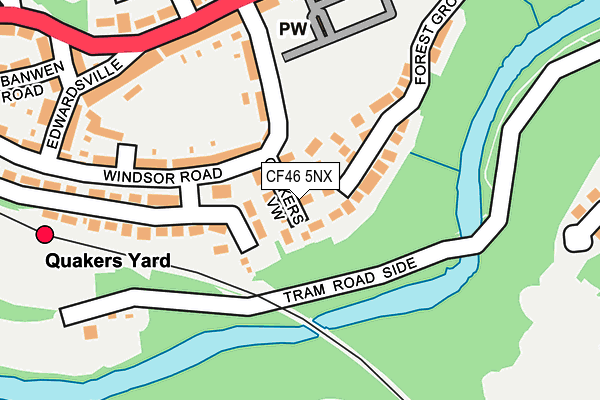 CF46 5NX map - OS OpenMap – Local (Ordnance Survey) CF46 5NX map - OS OpenMap – Local (Ordnance Survey)