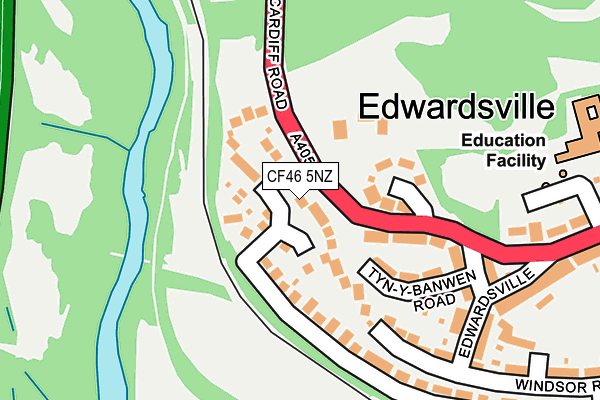 CF46 5NZ map - OS OpenMap – Local (Ordnance Survey) CF46 5NZ map - OS OpenMap – Local (Ordnance Survey)
