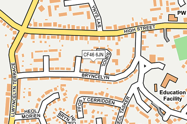 CF46 6JN map - OS OpenMap – Local (Ordnance Survey) CF46 6JN map - OS OpenMap – Local (Ordnance Survey)