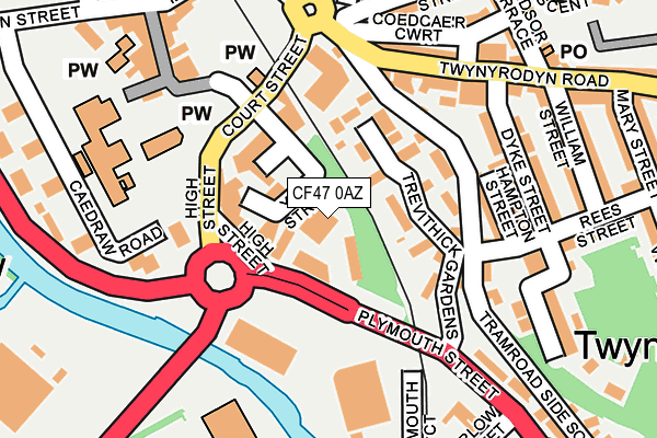 CF47 0AZ map - OS OpenMap – Local (Ordnance Survey) CF47 0AZ map - OS OpenMap – Local (Ordnance Survey)