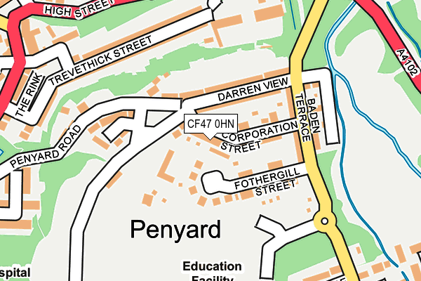 CF47 0HN map - OS OpenMap – Local (Ordnance Survey) CF47 0HN map - OS OpenMap – Local (Ordnance Survey)