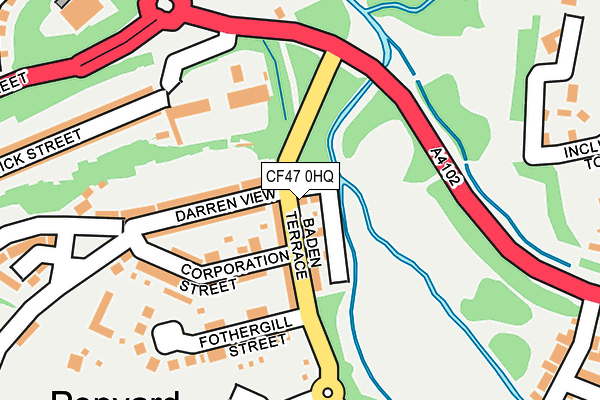CF47 0HQ map - OS OpenMap – Local (Ordnance Survey) CF47 0HQ map - OS OpenMap – Local (Ordnance Survey)