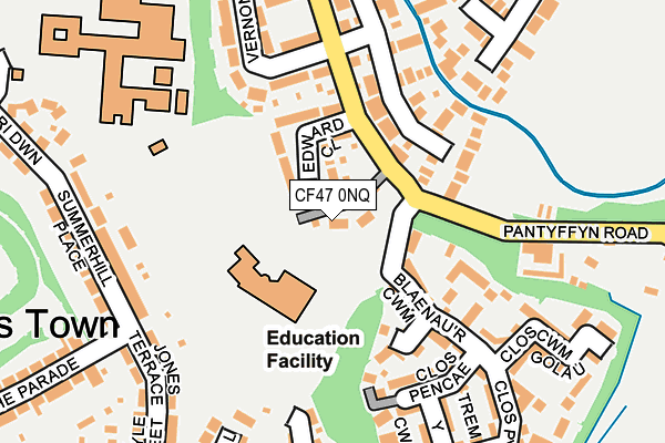 CF47 0NQ map - OS OpenMap – Local (Ordnance Survey) CF47 0NQ map - OS OpenMap – Local (Ordnance Survey)