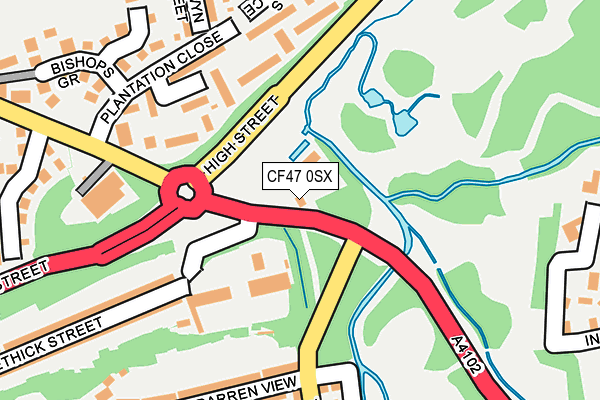 CF47 0SX map - OS OpenMap – Local (Ordnance Survey) CF47 0SX map - OS OpenMap – Local (Ordnance Survey)