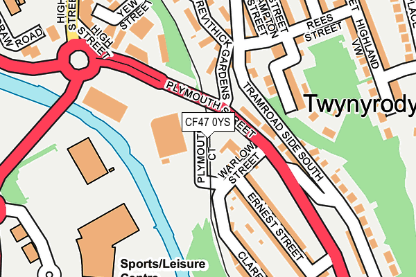 CF47 0YS map - OS OpenMap – Local (Ordnance Survey) CF47 0YS map - OS OpenMap – Local (Ordnance Survey)