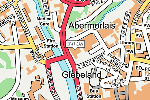CF47 8AN map - OS OpenMap – Local (Ordnance Survey) CF47 8AN map - OS OpenMap – Local (Ordnance Survey)
