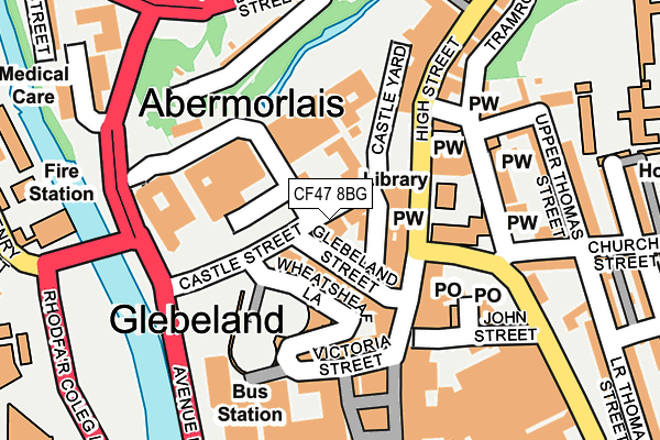 CF47 8BG map - OS OpenMap – Local (Ordnance Survey) CF47 8BG map - OS OpenMap – Local (Ordnance Survey)