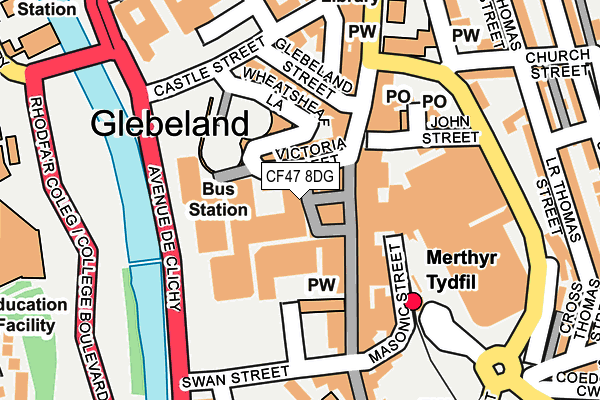 CF47 8DG map - OS OpenMap – Local (Ordnance Survey) CF47 8DG map - OS OpenMap – Local (Ordnance Survey)