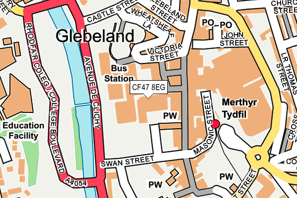 CF47 8EG map - OS OpenMap – Local (Ordnance Survey) CF47 8EG map - OS OpenMap – Local (Ordnance Survey)