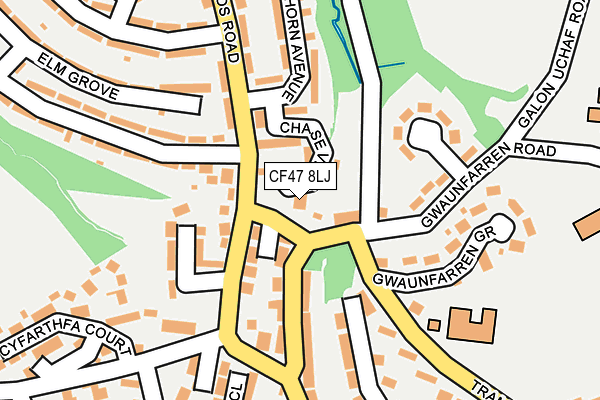 CF47 8LJ map - OS OpenMap – Local (Ordnance Survey) CF47 8LJ map - OS OpenMap – Local (Ordnance Survey)