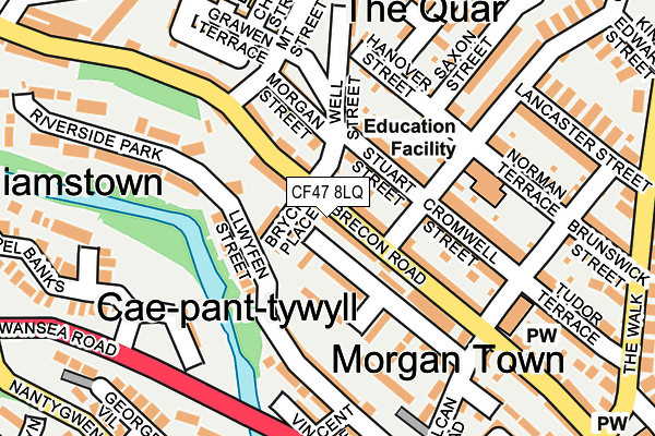 CF47 8LQ map - OS OpenMap – Local (Ordnance Survey) CF47 8LQ map - OS OpenMap – Local (Ordnance Survey)