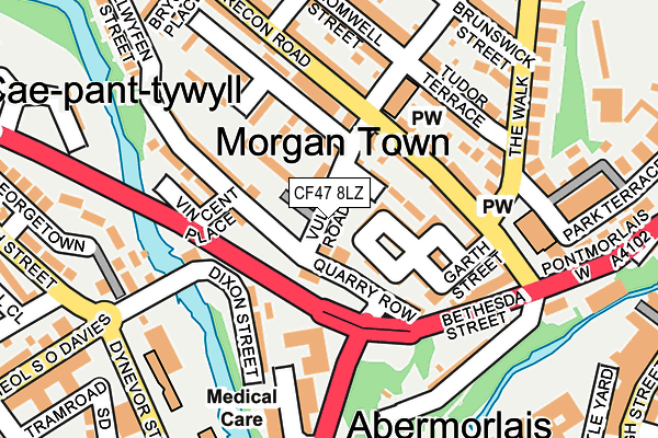 CF47 8LZ map - OS OpenMap – Local (Ordnance Survey)