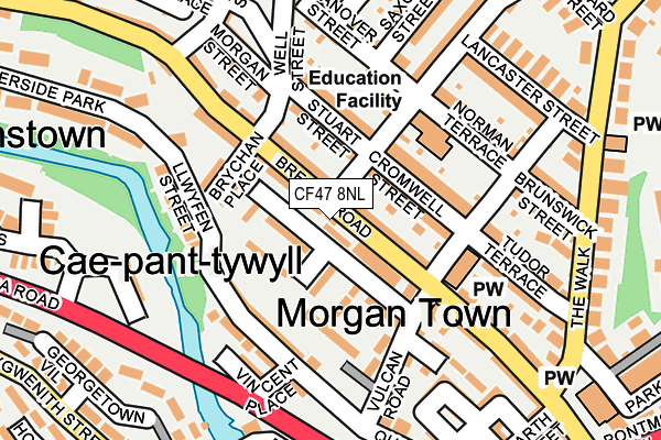 CF47 8NL map - OS OpenMap – Local (Ordnance Survey) CF47 8NL map - OS OpenMap – Local (Ordnance Survey)