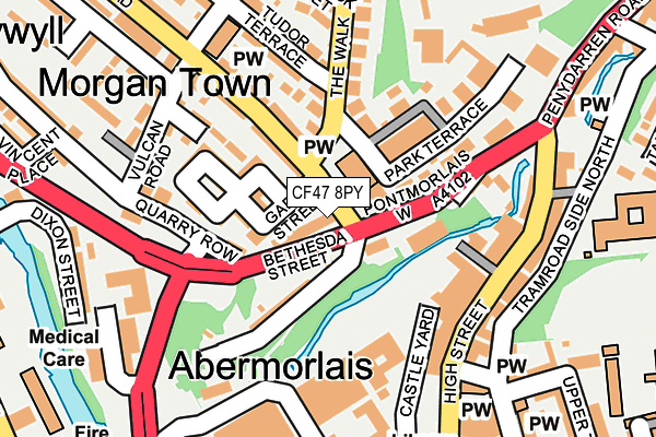 CF47 8PY map - OS OpenMap – Local (Ordnance Survey) CF47 8PY map - OS OpenMap – Local (Ordnance Survey)