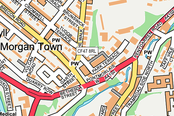 CF47 8RL map - OS OpenMap – Local (Ordnance Survey) CF47 8RL map - OS OpenMap – Local (Ordnance Survey)