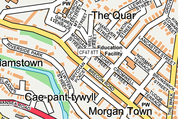 CF47 8TT map - OS OpenMap – Local (Ordnance Survey) CF47 8TT map - OS OpenMap – Local (Ordnance Survey)