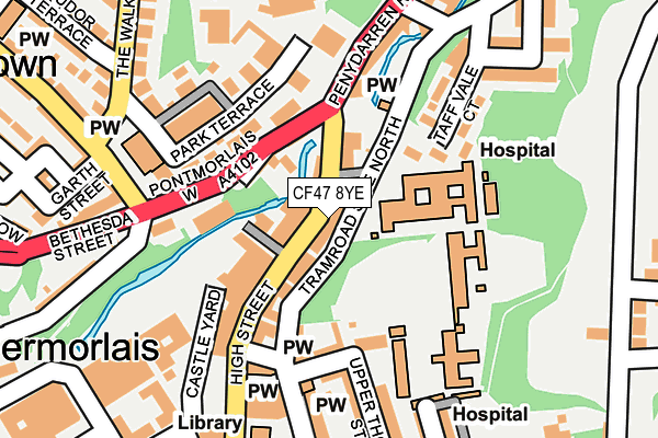 CF47 8YE map - OS OpenMap – Local (Ordnance Survey) CF47 8YE map - OS OpenMap – Local (Ordnance Survey)