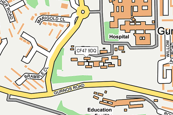 CF47 9DQ map - OS OpenMap – Local (Ordnance Survey) CF47 9DQ map - OS OpenMap – Local (Ordnance Survey)
