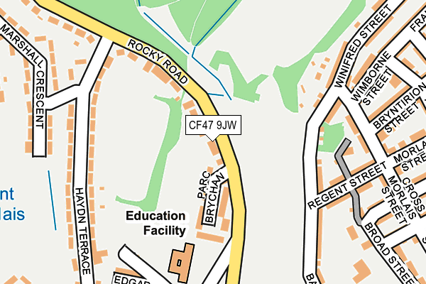 CF47 9JW map - OS OpenMap – Local (Ordnance Survey) CF47 9JW map - OS OpenMap – Local (Ordnance Survey)
