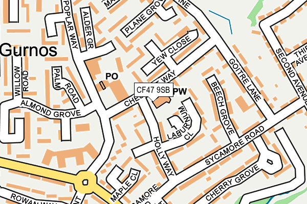 CF47 9SB map - OS OpenMap – Local (Ordnance Survey) CF47 9SB map - OS OpenMap – Local (Ordnance Survey)