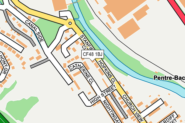 CF48 1BJ map - OS OpenMap – Local (Ordnance Survey) CF48 1BJ map - OS OpenMap – Local (Ordnance Survey)