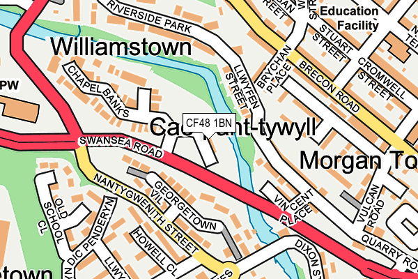 CF48 1BN map - OS OpenMap – Local (Ordnance Survey) CF48 1BN map - OS OpenMap – Local (Ordnance Survey)