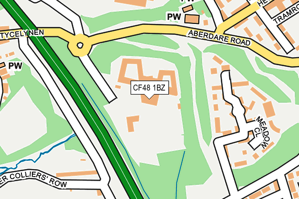 CF48 1BZ map - OS OpenMap – Local (Ordnance Survey) CF48 1BZ map - OS OpenMap – Local (Ordnance Survey)