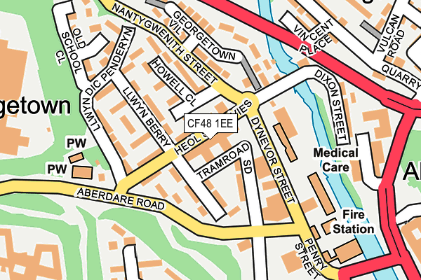 CF48 1EE map - OS OpenMap – Local (Ordnance Survey) CF48 1EE map - OS OpenMap – Local (Ordnance Survey)
