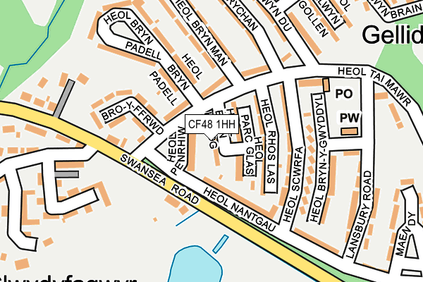 CF48 1HH map - OS OpenMap – Local (Ordnance Survey) CF48 1HH map - OS OpenMap – Local (Ordnance Survey)