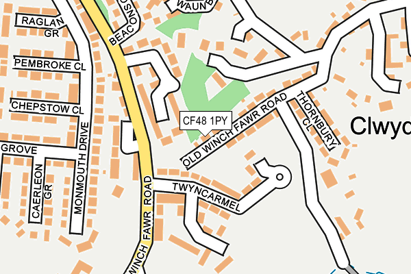 CF48 1PY map - OS OpenMap – Local (Ordnance Survey) CF48 1PY map - OS OpenMap – Local (Ordnance Survey)
