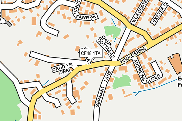 CF48 1TA map - OS OpenMap – Local (Ordnance Survey) CF48 1TA map - OS OpenMap – Local (Ordnance Survey)