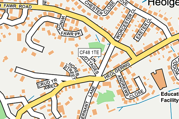 CF48 1TE map - OS OpenMap – Local (Ordnance Survey) CF48 1TE map - OS OpenMap – Local (Ordnance Survey)