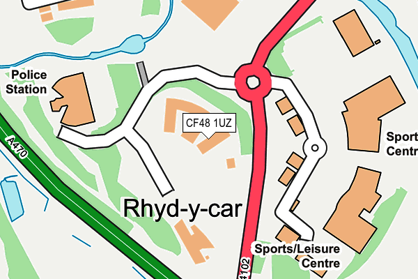 CF48 1UZ map - OS OpenMap – Local (Ordnance Survey) CF48 1UZ map - OS OpenMap – Local (Ordnance Survey)