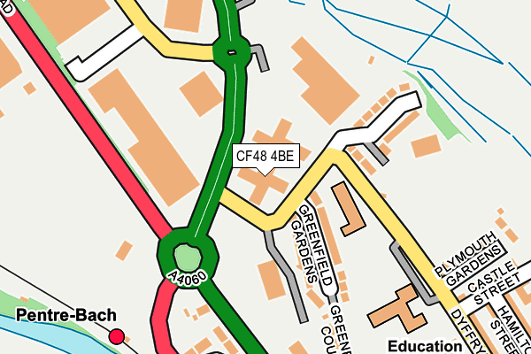 CF48 4BE map - OS OpenMap – Local (Ordnance Survey) CF48 4BE map - OS OpenMap – Local (Ordnance Survey)