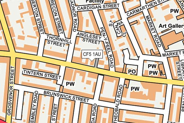 CF5 1AU map - OS OpenMap – Local (Ordnance Survey) CF5 1AU map - OS OpenMap – Local (Ordnance Survey)