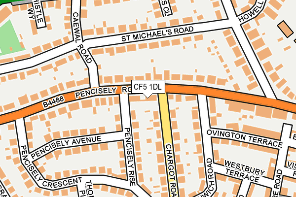 CF5 1DL map - OS OpenMap – Local (Ordnance Survey) CF5 1DL map - OS OpenMap – Local (Ordnance Survey)