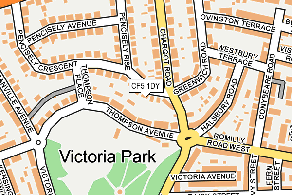 CF5 1DY map - OS OpenMap – Local (Ordnance Survey) CF5 1DY map - OS OpenMap – Local (Ordnance Survey)