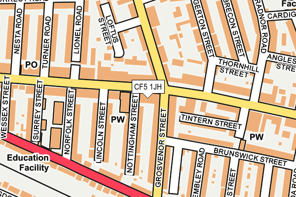 CF5 1JH map - OS OpenMap – Local (Ordnance Survey) CF5 1JH map - OS OpenMap – Local (Ordnance Survey)