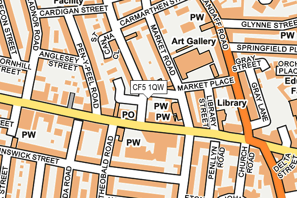 CF5 1QW map - OS OpenMap – Local (Ordnance Survey) CF5 1QW map - OS OpenMap – Local (Ordnance Survey)