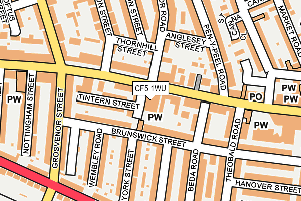 CF5 1WU map - OS OpenMap – Local (Ordnance Survey) CF5 1WU map - OS OpenMap – Local (Ordnance Survey)