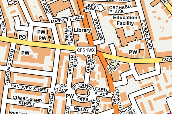 CF5 1WX map - OS OpenMap – Local (Ordnance Survey) CF5 1WX map - OS OpenMap – Local (Ordnance Survey)