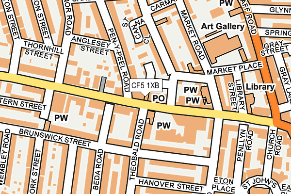 CF5 1XB map - OS OpenMap – Local (Ordnance Survey) CF5 1XB map - OS OpenMap – Local (Ordnance Survey)