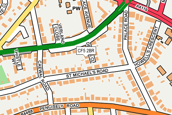 CF5 2BR map - OS OpenMap – Local (Ordnance Survey) CF5 2BR map - OS OpenMap – Local (Ordnance Survey)