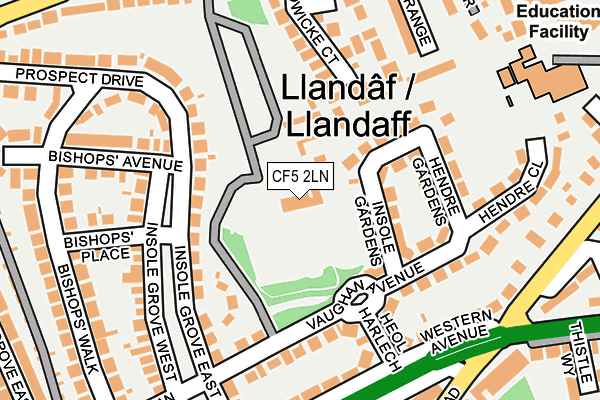 CF5 2LN map - OS OpenMap – Local (Ordnance Survey) CF5 2LN map - OS OpenMap – Local (Ordnance Survey)