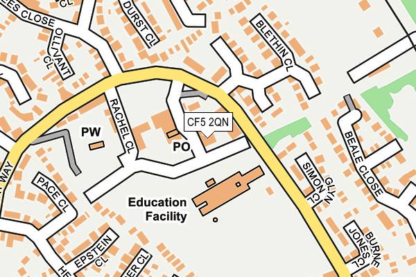 CF5 2QN map - OS OpenMap – Local (Ordnance Survey)